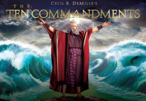 in the ten commandments 1956 what were the stone tablets containing the commandments made of