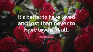 who was referred to in tis better to have loved and lost than never to have loved at all